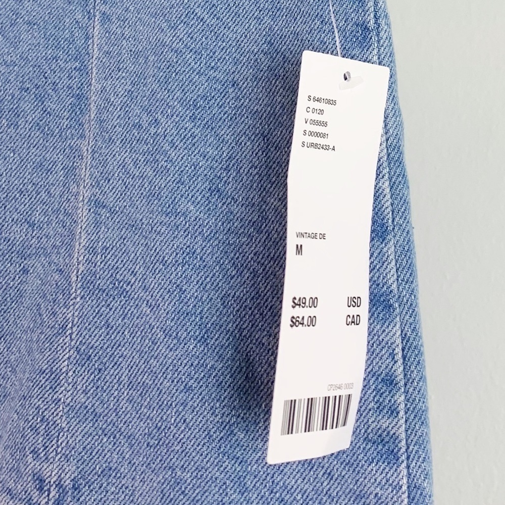 NWT Urban Outfitters UO BDG Rebecca Lace Up Denim Mini Skirt Light Wash - Picture 7 of 8